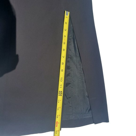 Tahari Classics Black Lined Keyhole Neck Sleeveless Front Slit Midi Dress Size 2 - Picture 9 of 15